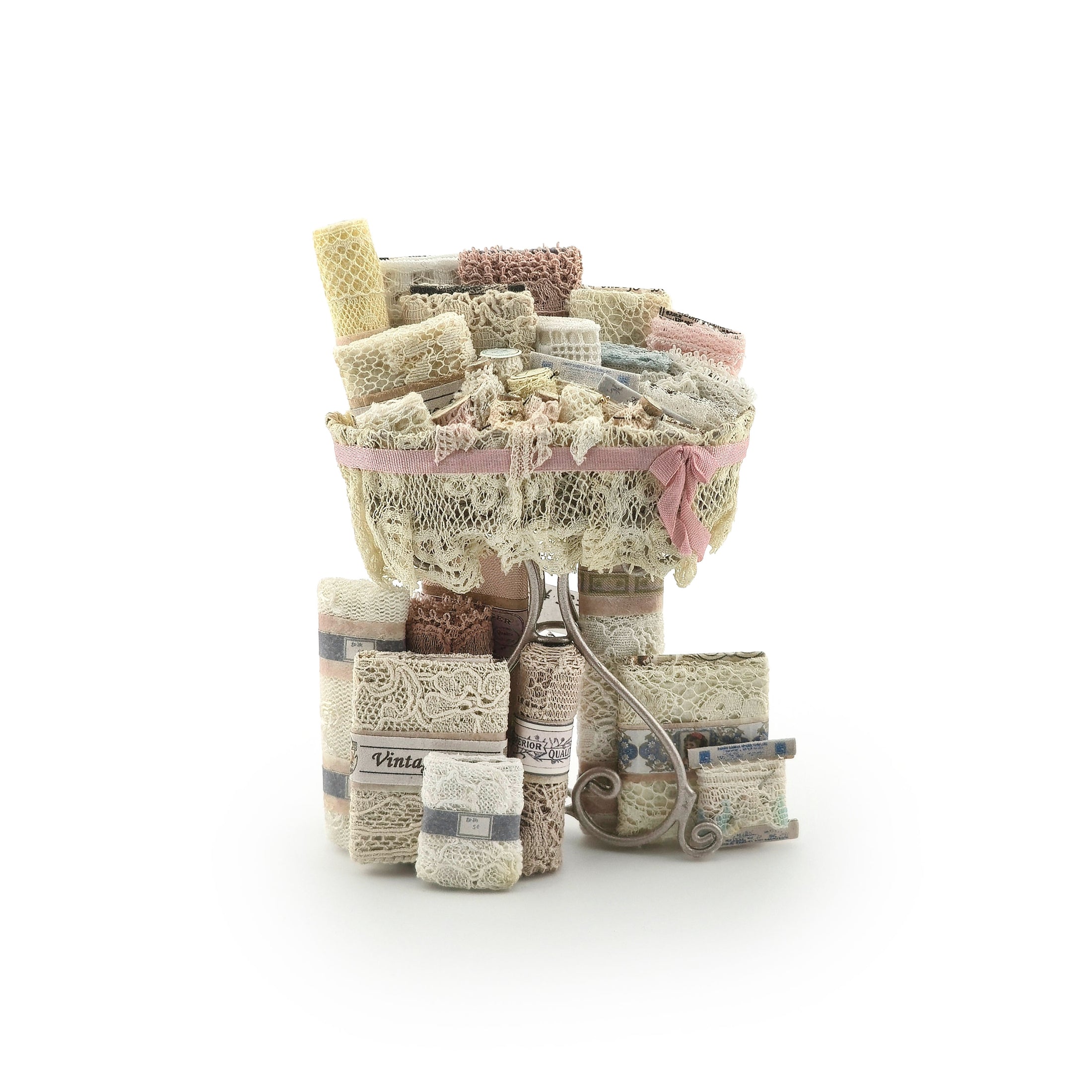 Jenny Warner Lace Table Vignette Miniature Haberdashery Display