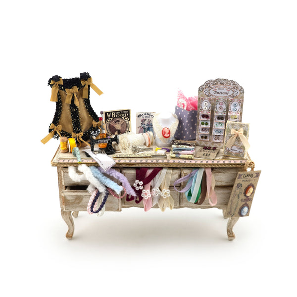 OOAK Sewing Vignette Miniature Haberdashery Shop Counter Display