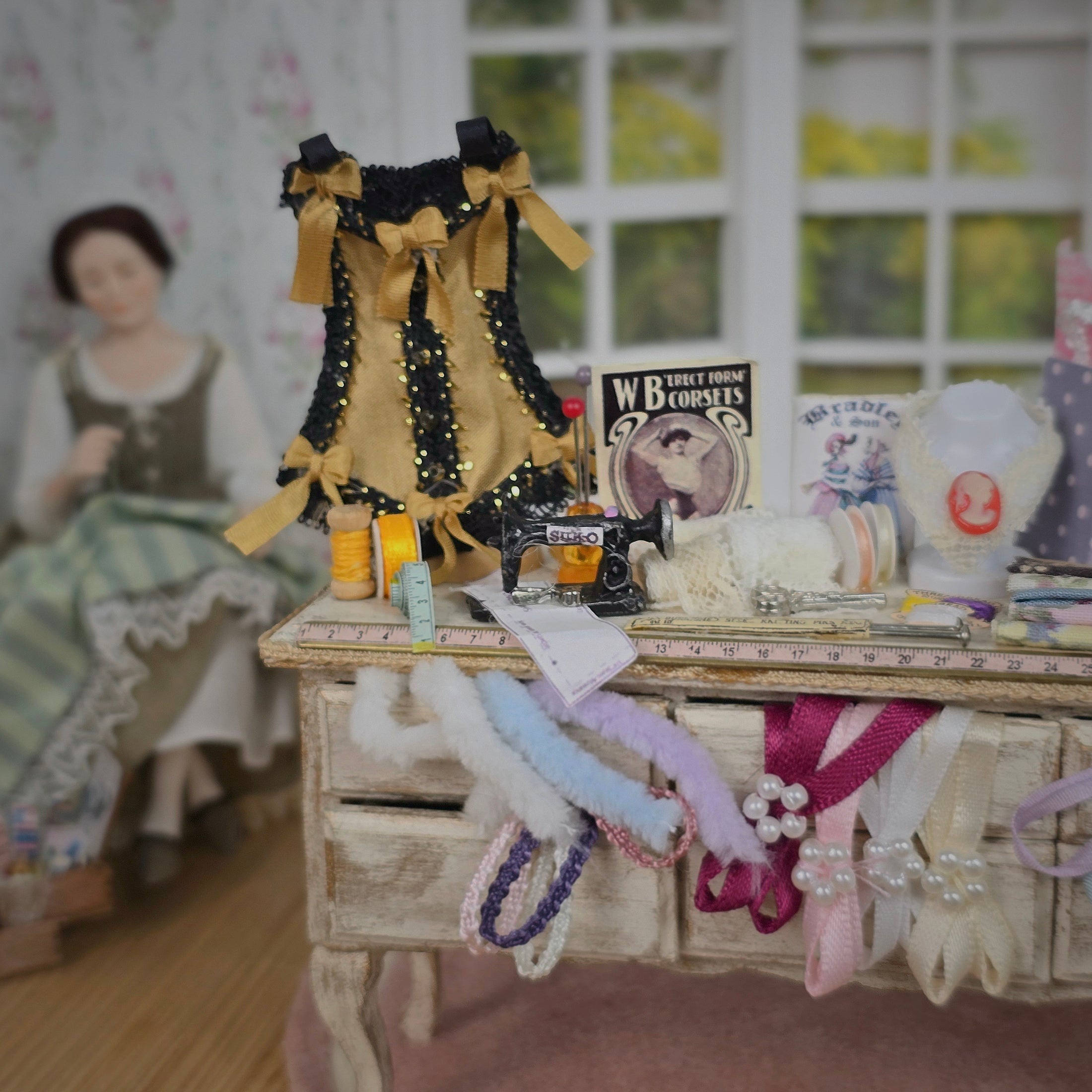 OOAK Sewing Vignette Miniature Haberdashery Shop Counter Display