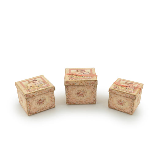 Miniature French Victorian Decorative Boxes Set Janny Warnaar 1:12
