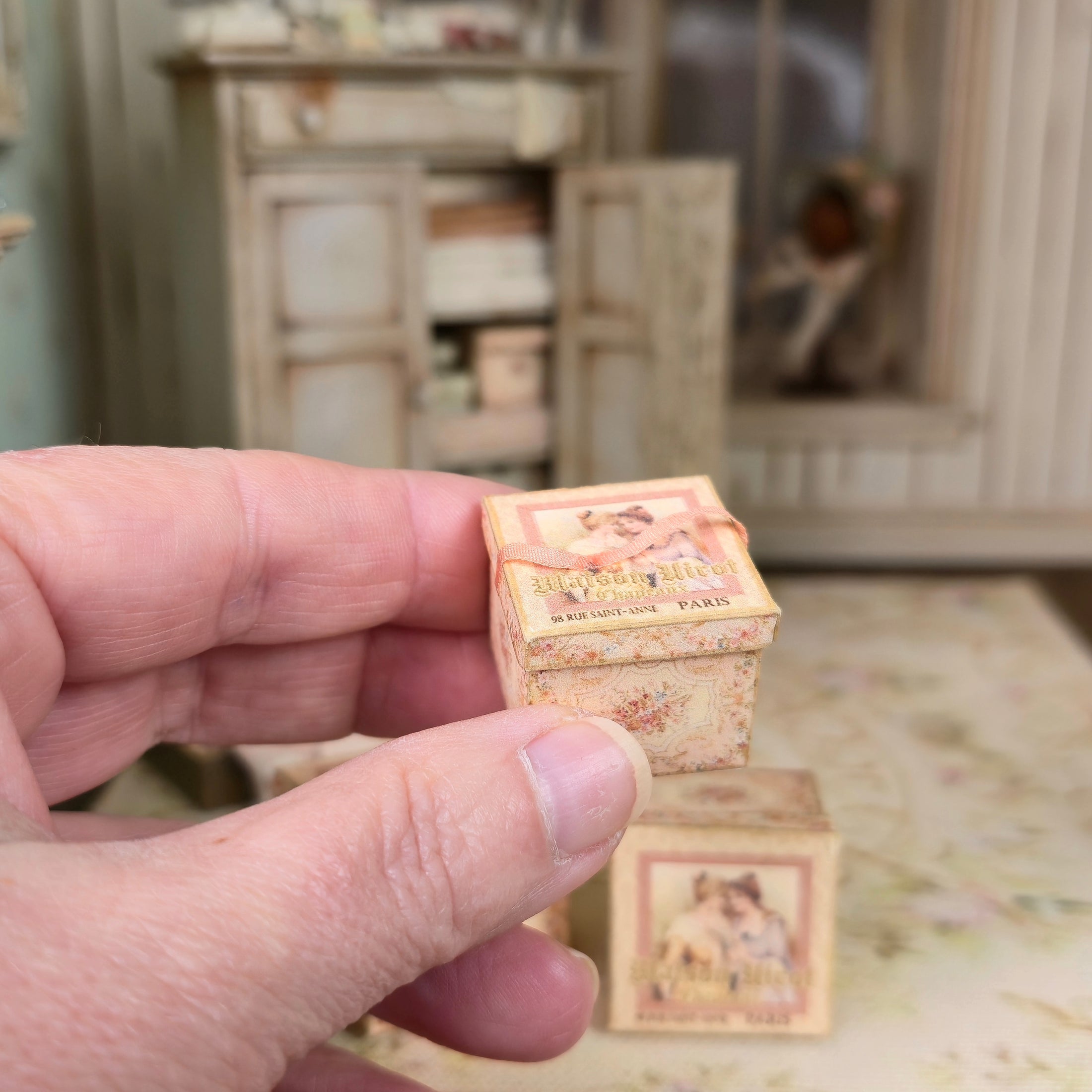 Miniature French Victorian Decorative Boxes Set Janny Warnaar 1:12