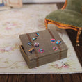 Load image into Gallery viewer, Miniature Victorian Travel Suitcase with Ladies' Wardrobe Vignette 1:12 Scale

