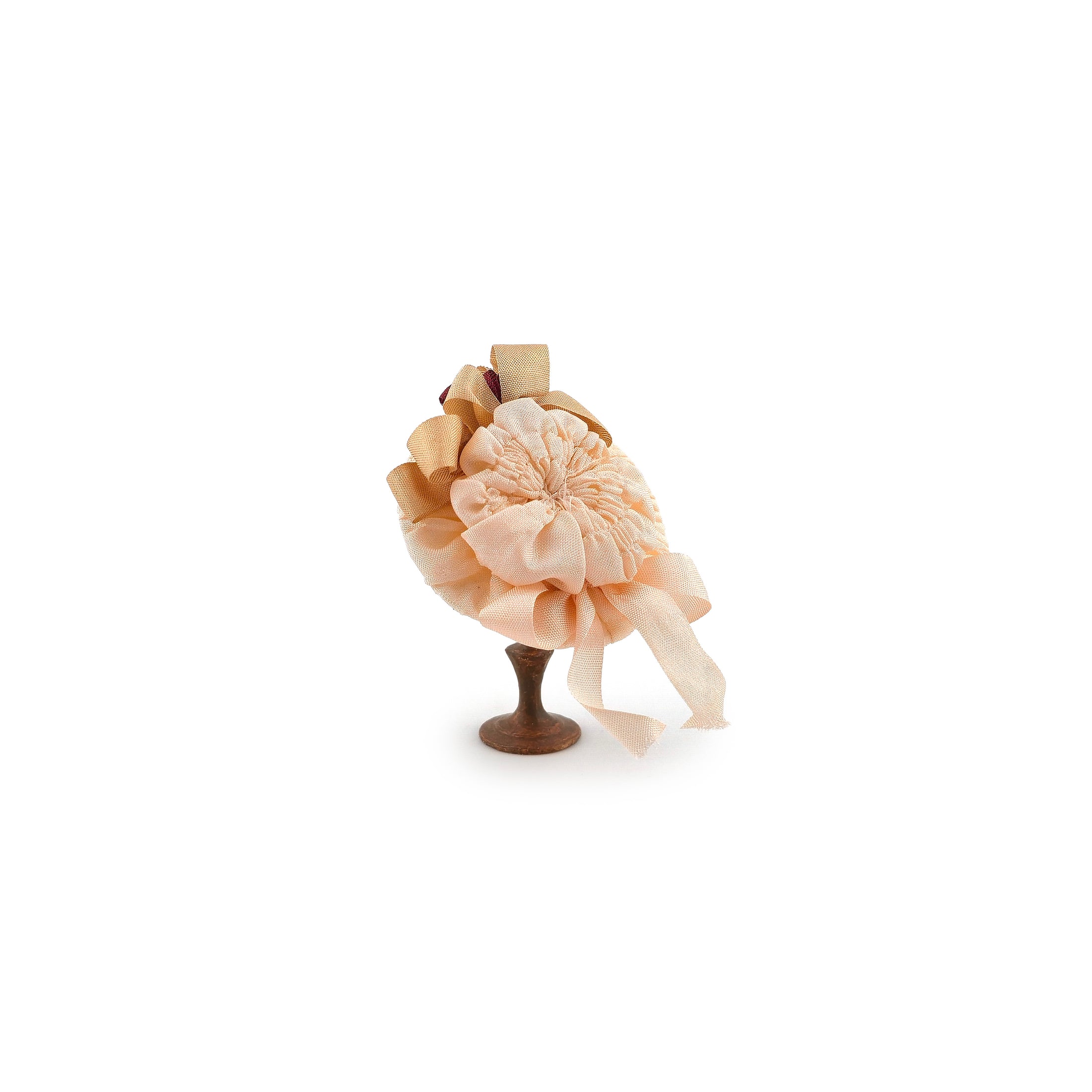 Ivory Miniature Silk Victorian Hat with Hat Pin 1:12 Scale