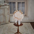 Load image into Gallery viewer, Ivory Miniature Silk Victorian Hat with Hat Pin 1:12 Scale
