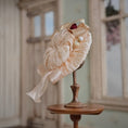 Load image into Gallery viewer, Ivory Miniature Silk Victorian Hat with Hat Pin 1:12 Scale
