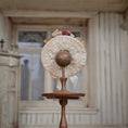 Load image into Gallery viewer, Ivory Miniature Silk Victorian Hat with Hat Pin 1:12 Scale
