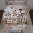 Load image into Gallery viewer, Janny Warnaar OOAK Miniature Cabinet Lace Sewing Vignette 1:12 Scale
