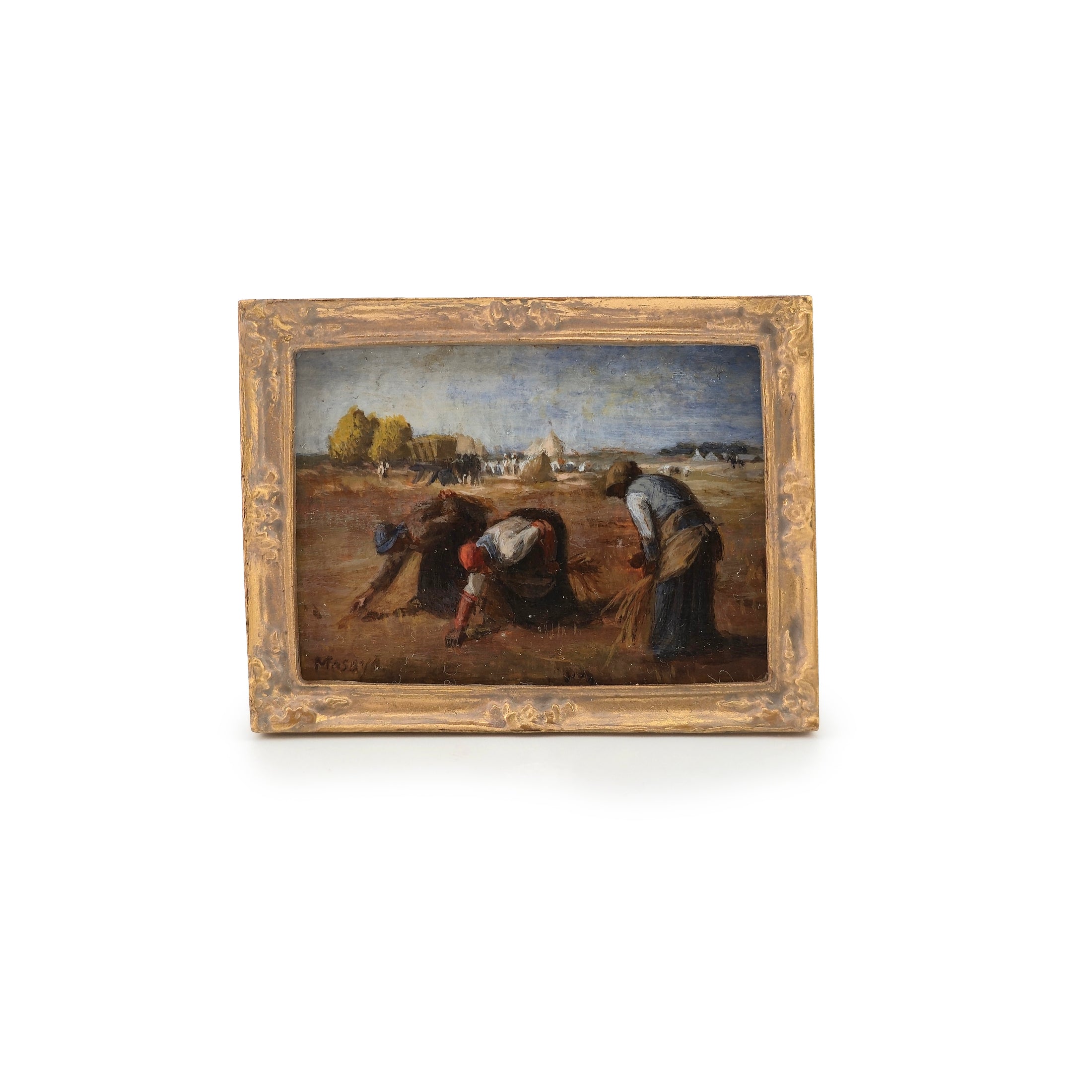 Okada Masaya Miniature Oil Painting The Gleaners by Millet 1:12 Scale
