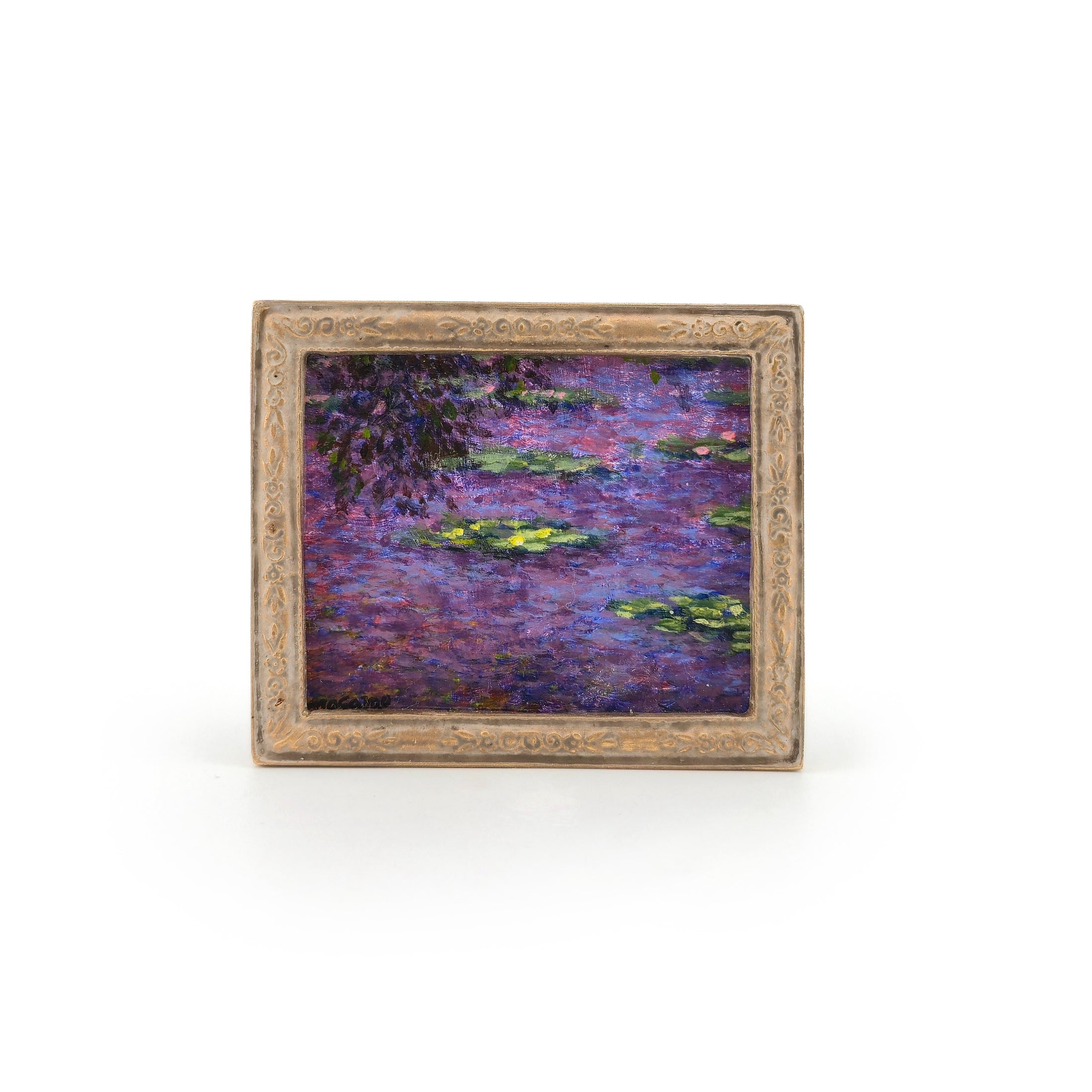 Okada Masaya Miniature Monet Water Lilies Framed Oil Painting 1:12 Scale