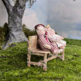 Load image into Gallery viewer, Le Coffre d’Emilie OOAK Teddy Bears on Park Bench Miniature Vignette
