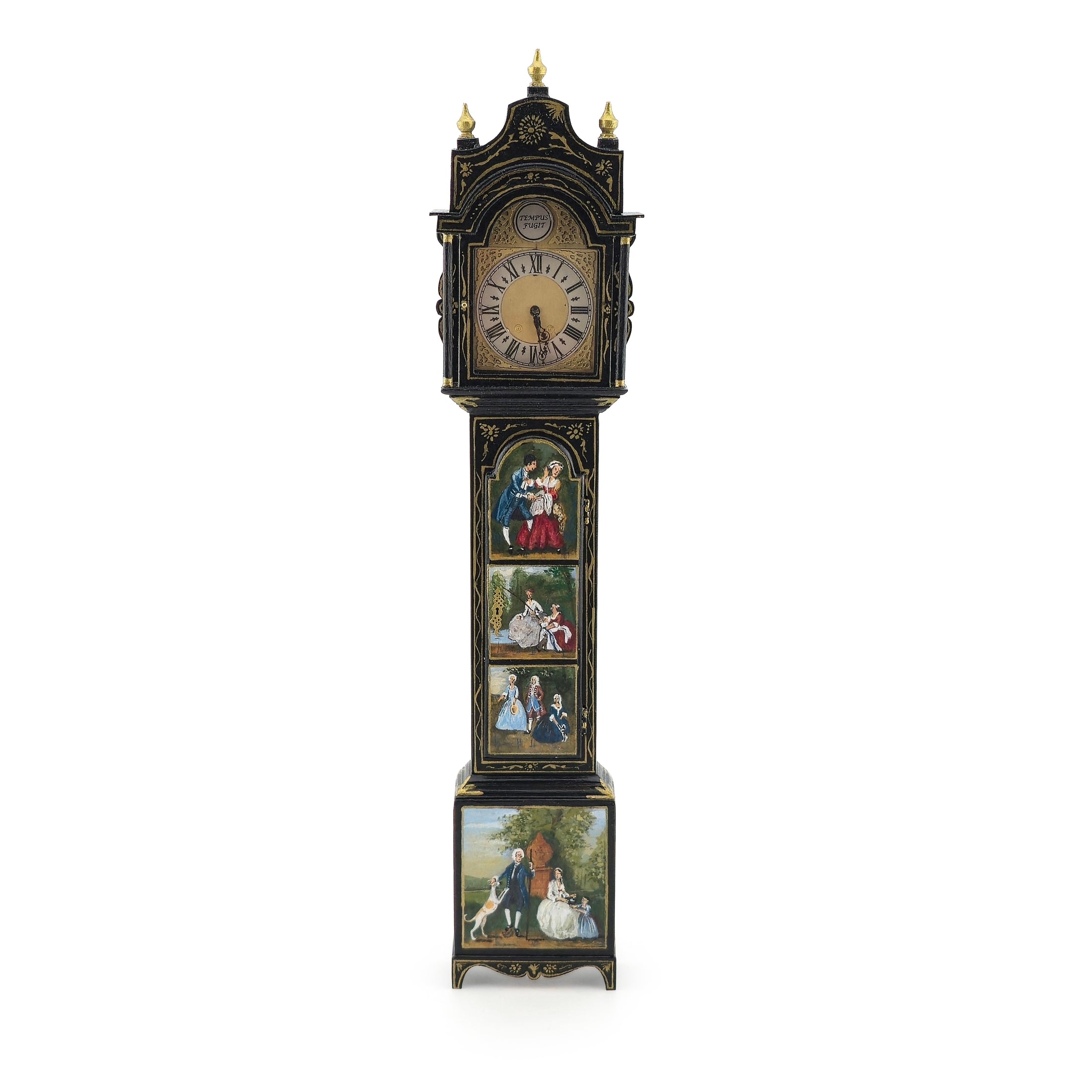 Keith Bougard Small Time Working Hogarth Longcase Clock Hand Painted