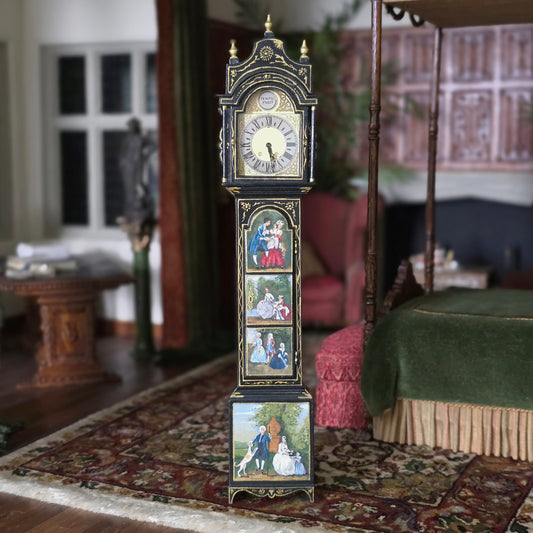 Keith Bougard Small Time Working Hogarth Longcase Clock Hand Painted