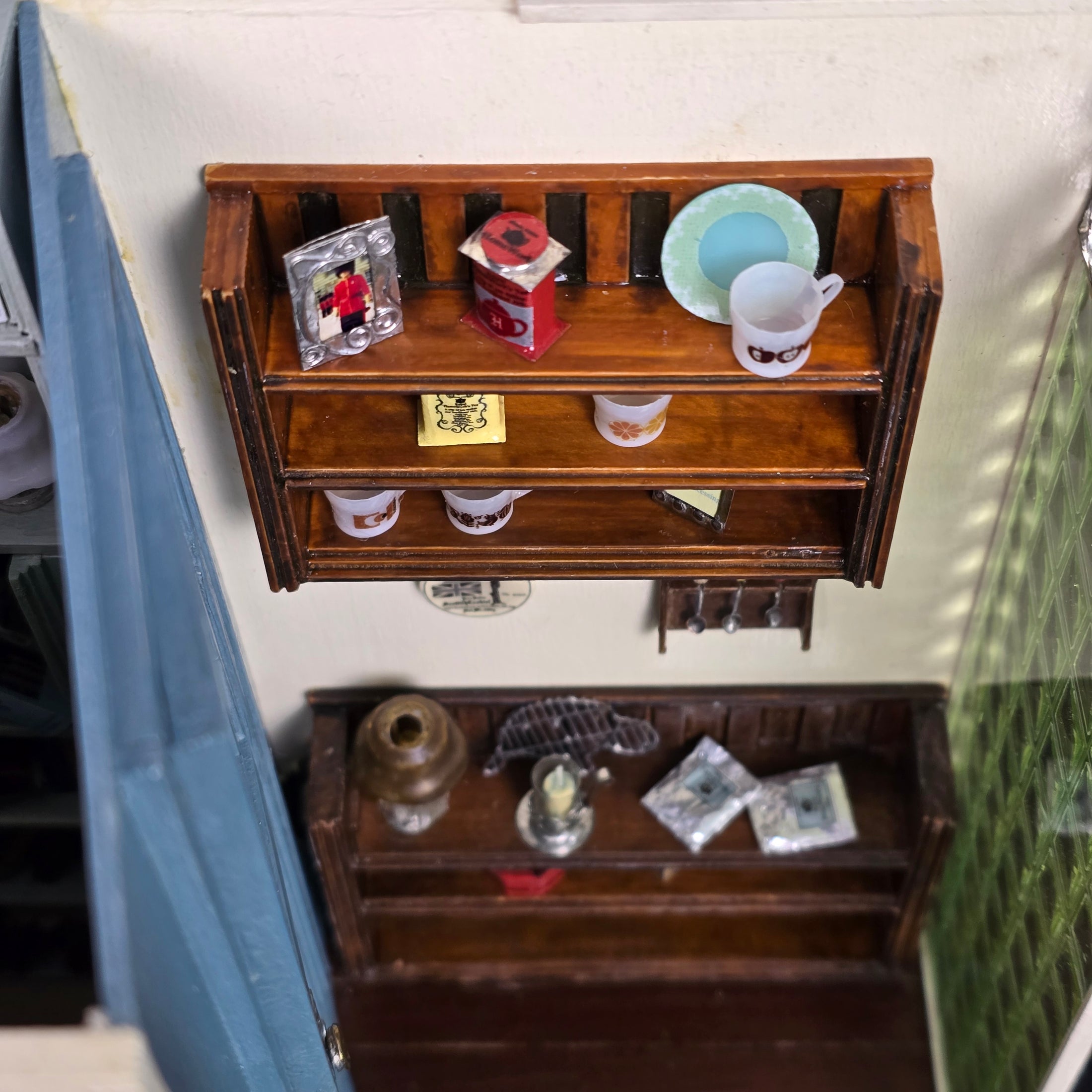 OOAK Japanese Miniature Tea Room Box Vignette with Magnetic Teapot