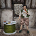 Load image into Gallery viewer, OOAK French Tailor Doll Man Gentleman with Giant Spool Sewing Set
