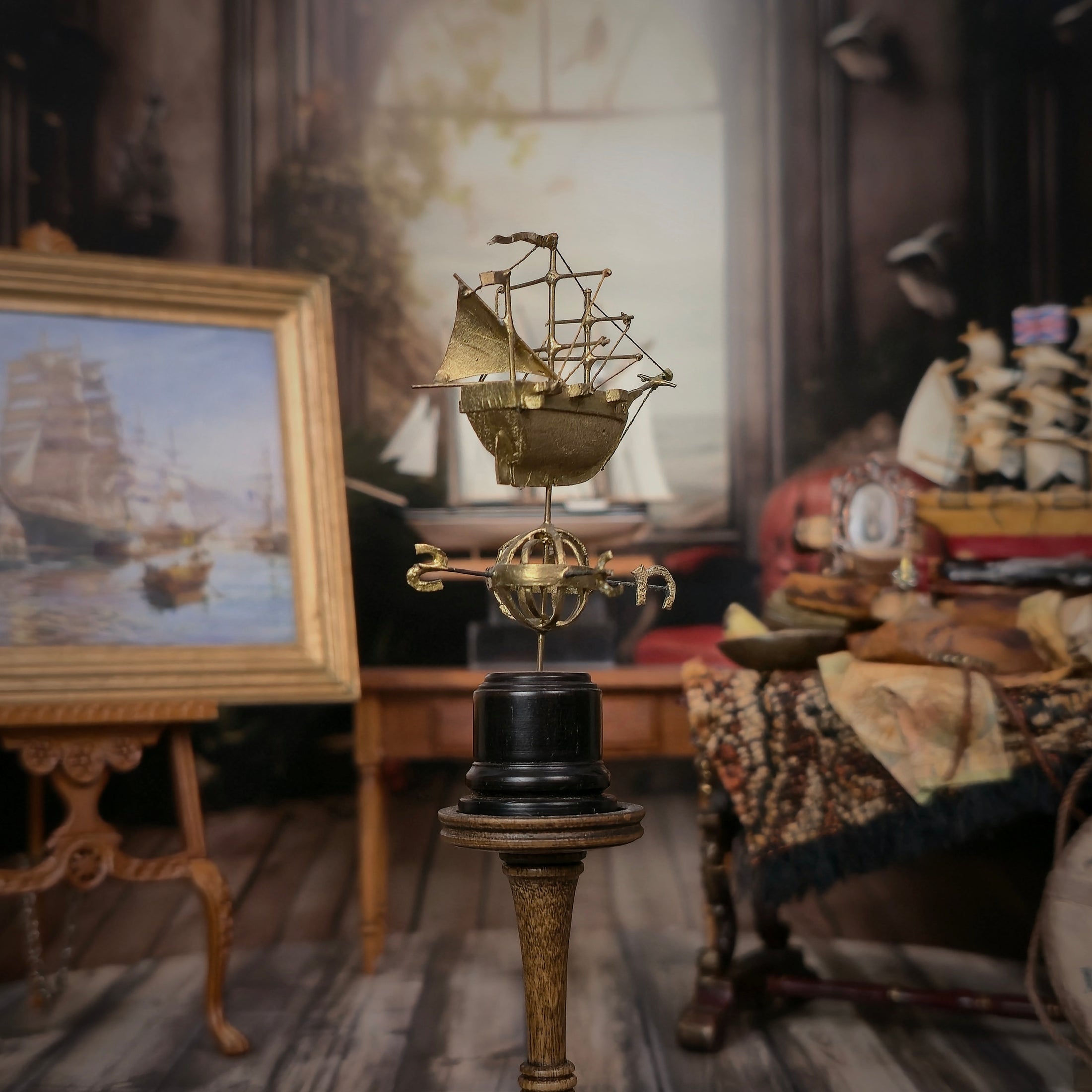 Keith Bougourd France OOAK Liberty Vane Maritime Sculpture SIGNED