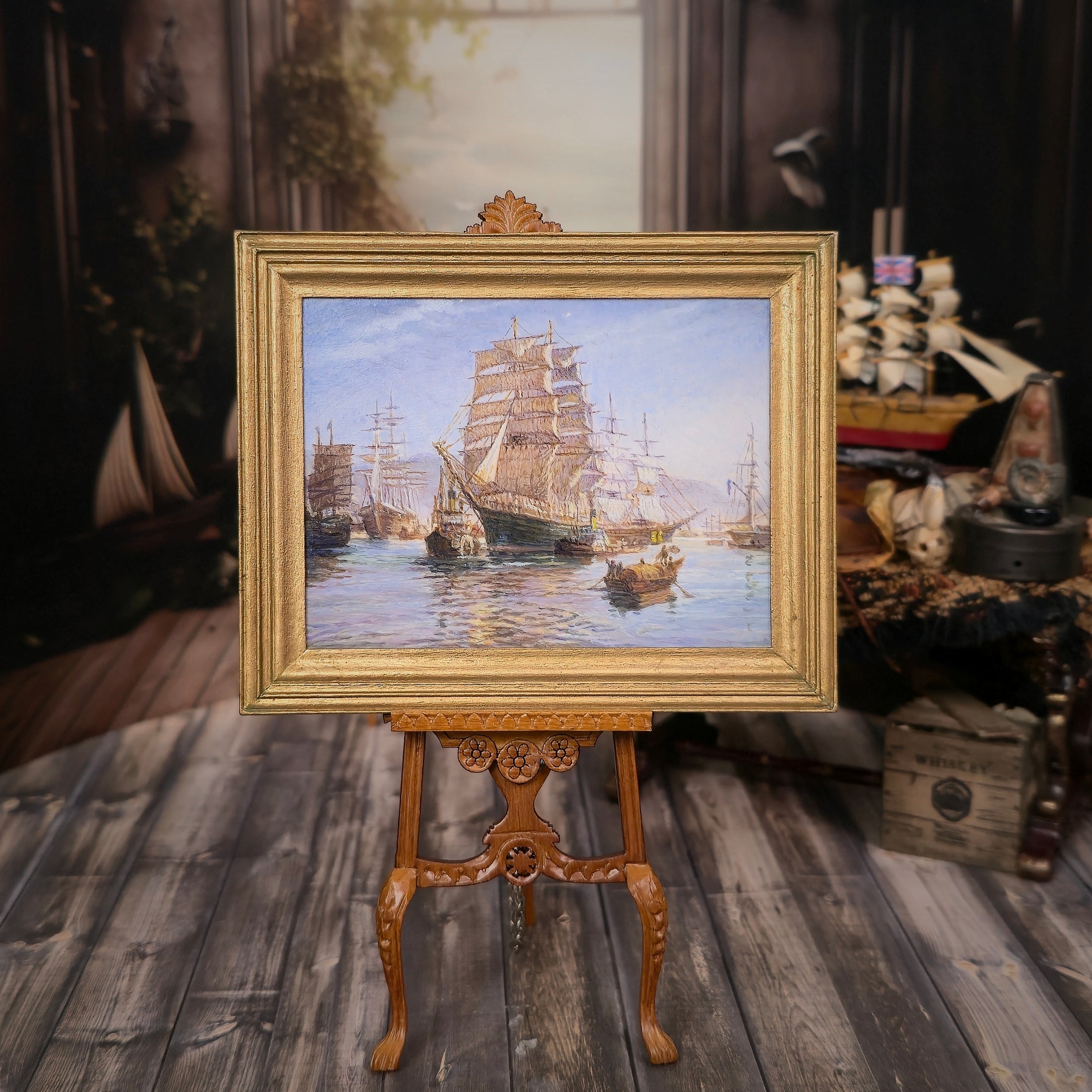 RESERVED Paul Saltarelli IGMA Artisan OOAK Thermopylae Leaving Foochow Oil Painting