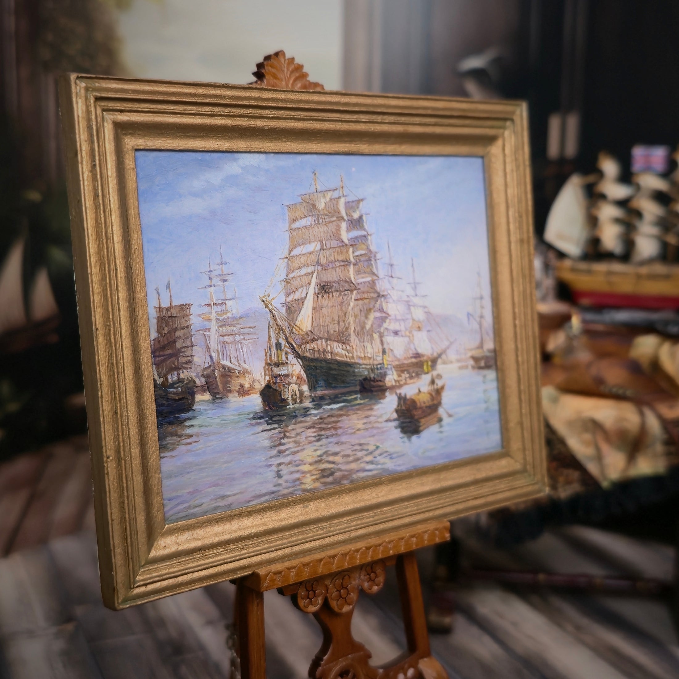 RESERVED Paul Saltarelli IGMA Artisan OOAK Thermopylae Leaving Foochow Oil Painting