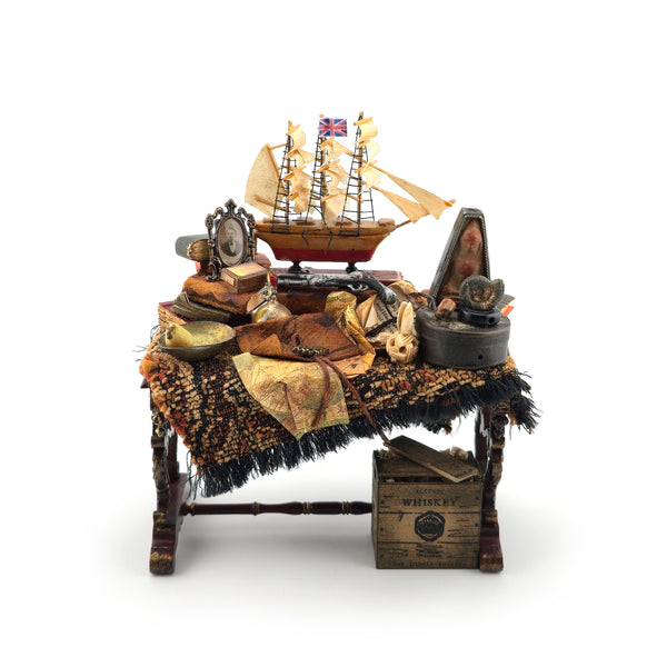 Kathy Tepper Rainbow Hand OOAK Nautical Adventurer’s Table Desk Diorama