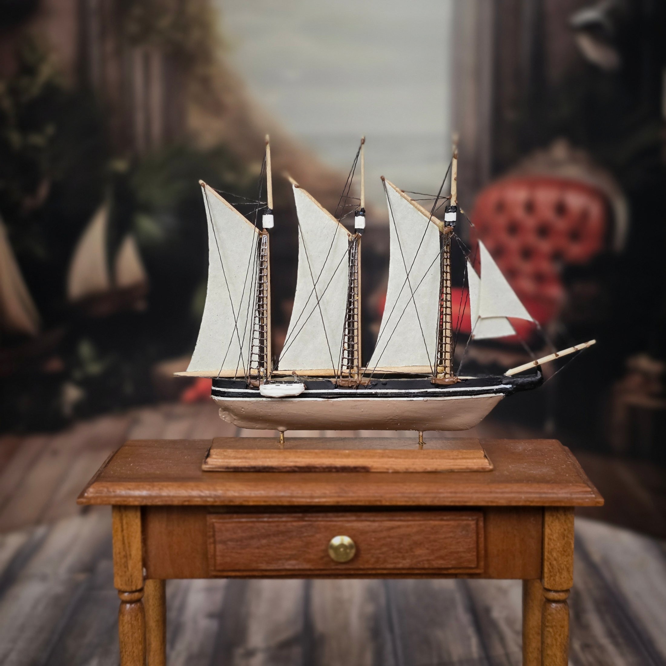 Ron Stetkewicz IGMA Artisan OOAK Hand-Carved Sailing Ship #9 RARE
