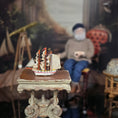 Load image into Gallery viewer, OOAK Hand-Carved Miniature Sailing Ship with Paper Sails
