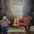 Load image into Gallery viewer, Vintage Artisan Tall Ship Miniature Hand Carved Nautical Sailing Vessel
