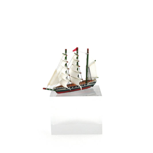 Vintage Artisan Clipper Ship Miniature Hand Painted Sailing Vessel