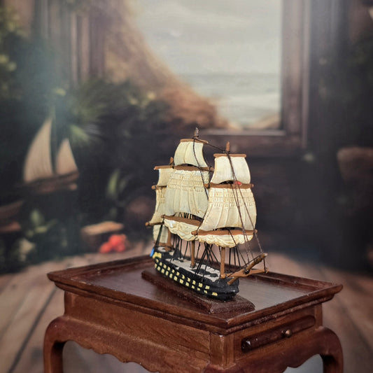 Tony Posada “Spartiate” Hand-Sculpted Clay Tall Ship Miniature (1982)