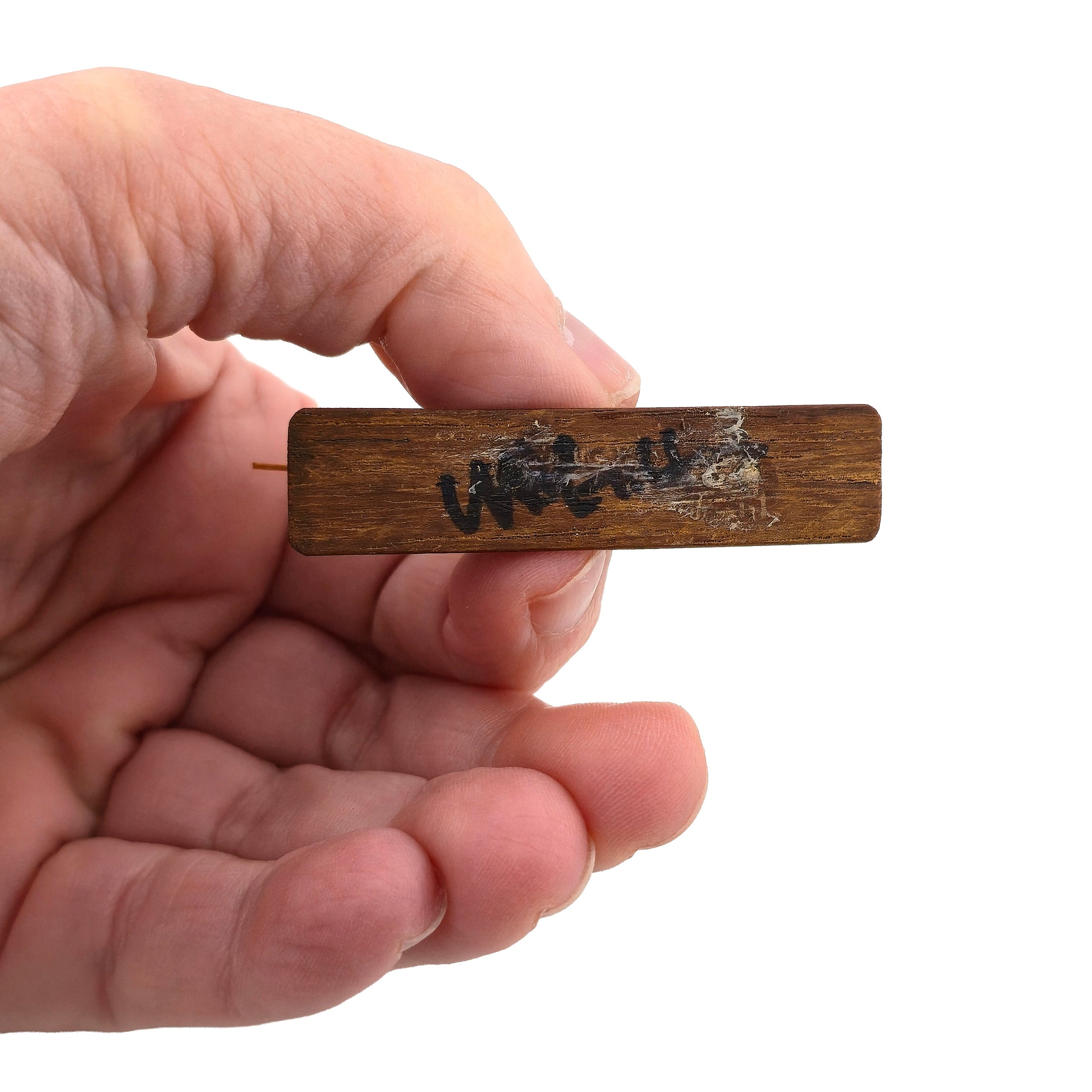 Signed Storm-Worn Sailing Ship Miniature with Distressed Sails