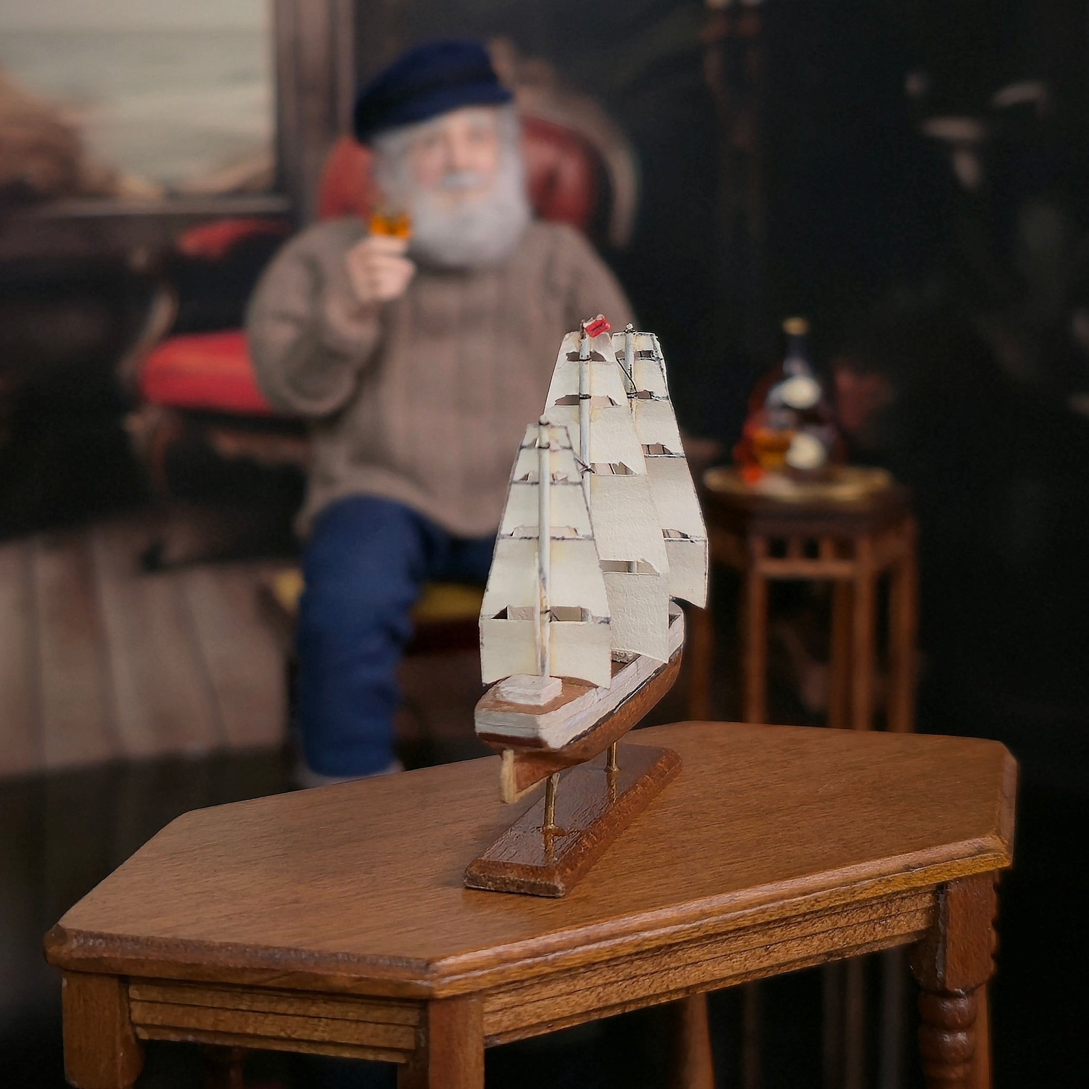 Unsigned Artisan "Comet" Clipper Ship Miniature Display Model