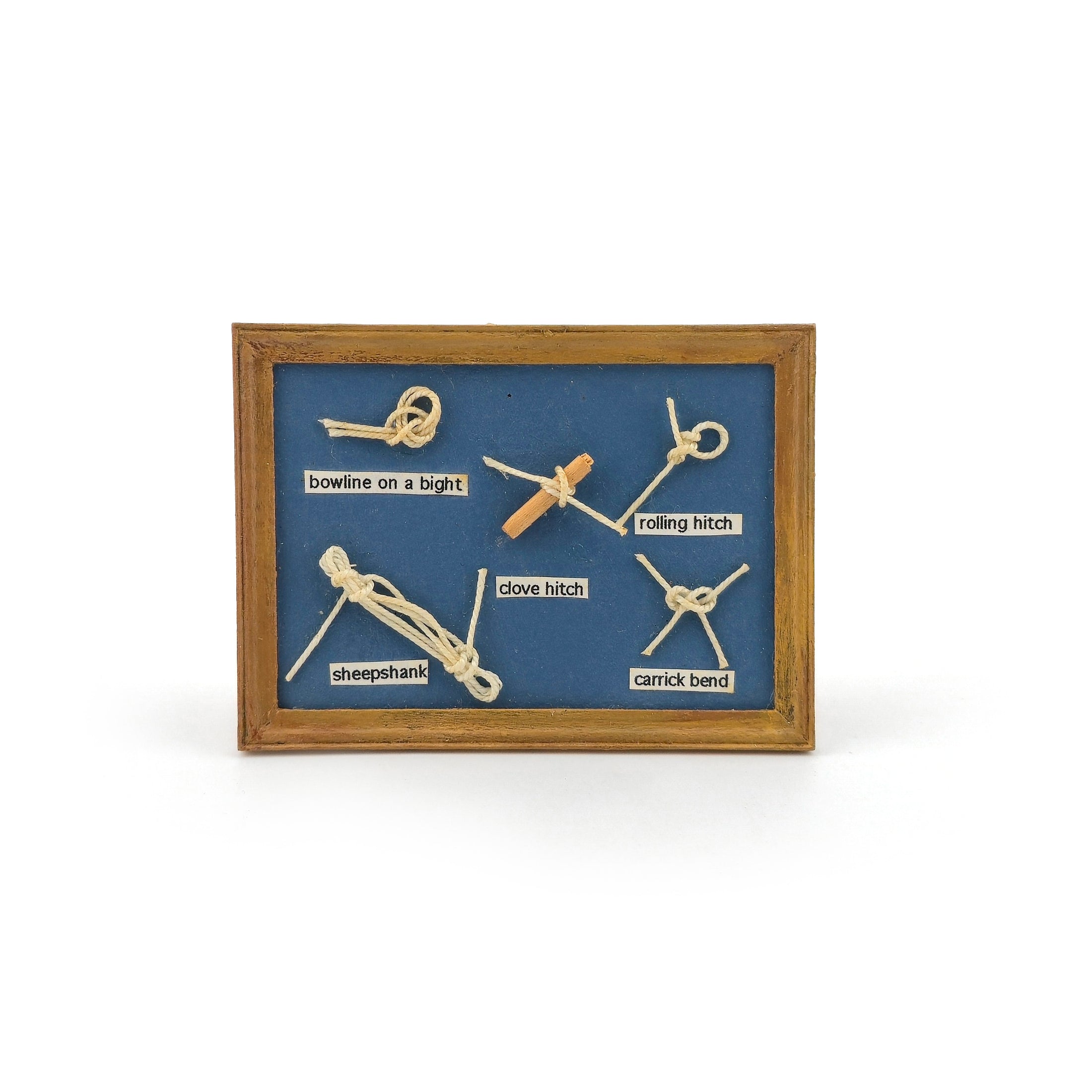 Blue Miniature Nautical Knot Framed Shadow Box Wall Display