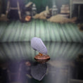 Load image into Gallery viewer, Miniature Scrimshaw-Style Oyster Shell Sailing Ship Sculpture by M. Stockton
