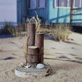 Load image into Gallery viewer, Miniature Rustic Dock Pilings Coastal Beach Vignette OOAK
