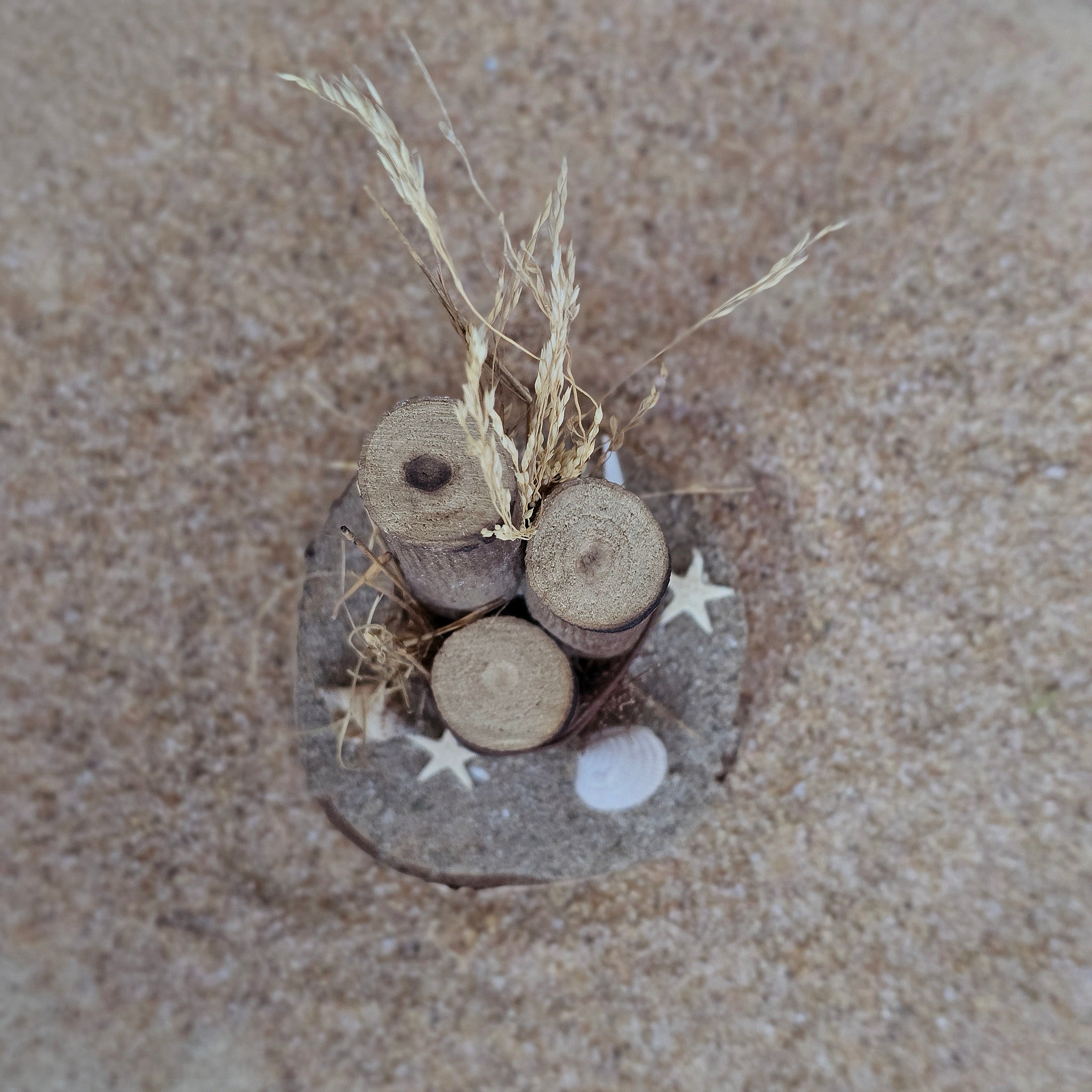 Miniature Rustic Dock Pilings Coastal Beach Vignette OOAK