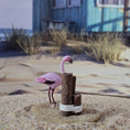 Load image into Gallery viewer, Miniature 1:12 Tropical Pink Flamingo Coastal Dock Vignette OOAK
