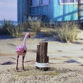 Load image into Gallery viewer, Miniature 1:12 Tropical Pink Flamingo Coastal Dock Vignette OOAK
