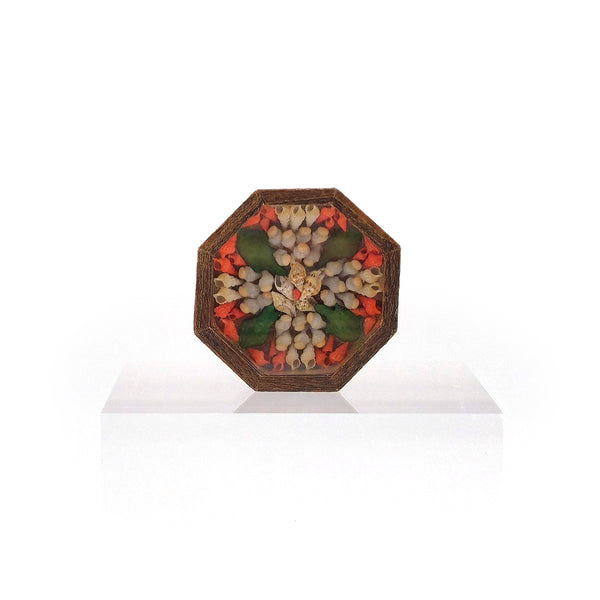 Unique Miniature OOAK Sailor’s Valentine Shell Mosaic Keepsake Box