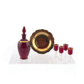 Load image into Gallery viewer, Miniature Francis Whittemore Ruby Glass Decanter Set with Brass Sailing Tray
