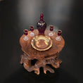 Load image into Gallery viewer, Miniature Francis Whittemore Ruby Glass Decanter Set with Brass Sailing Tray
