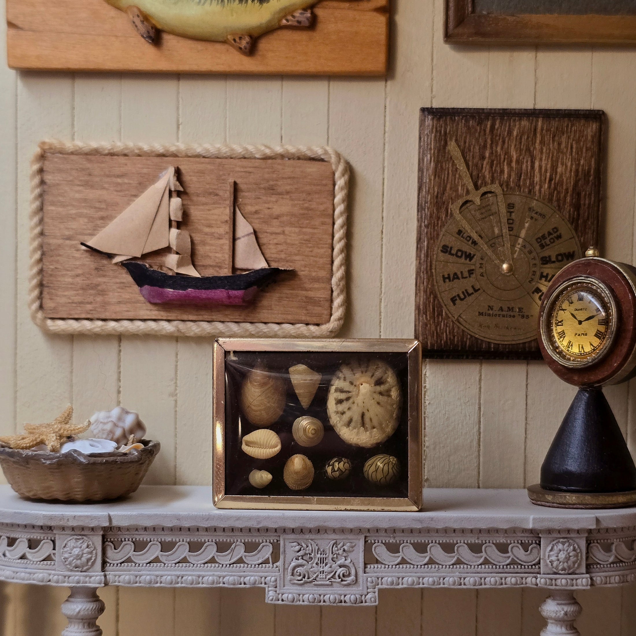 Miniature Mounted Micro Seashell Specimen Shadowbox #4