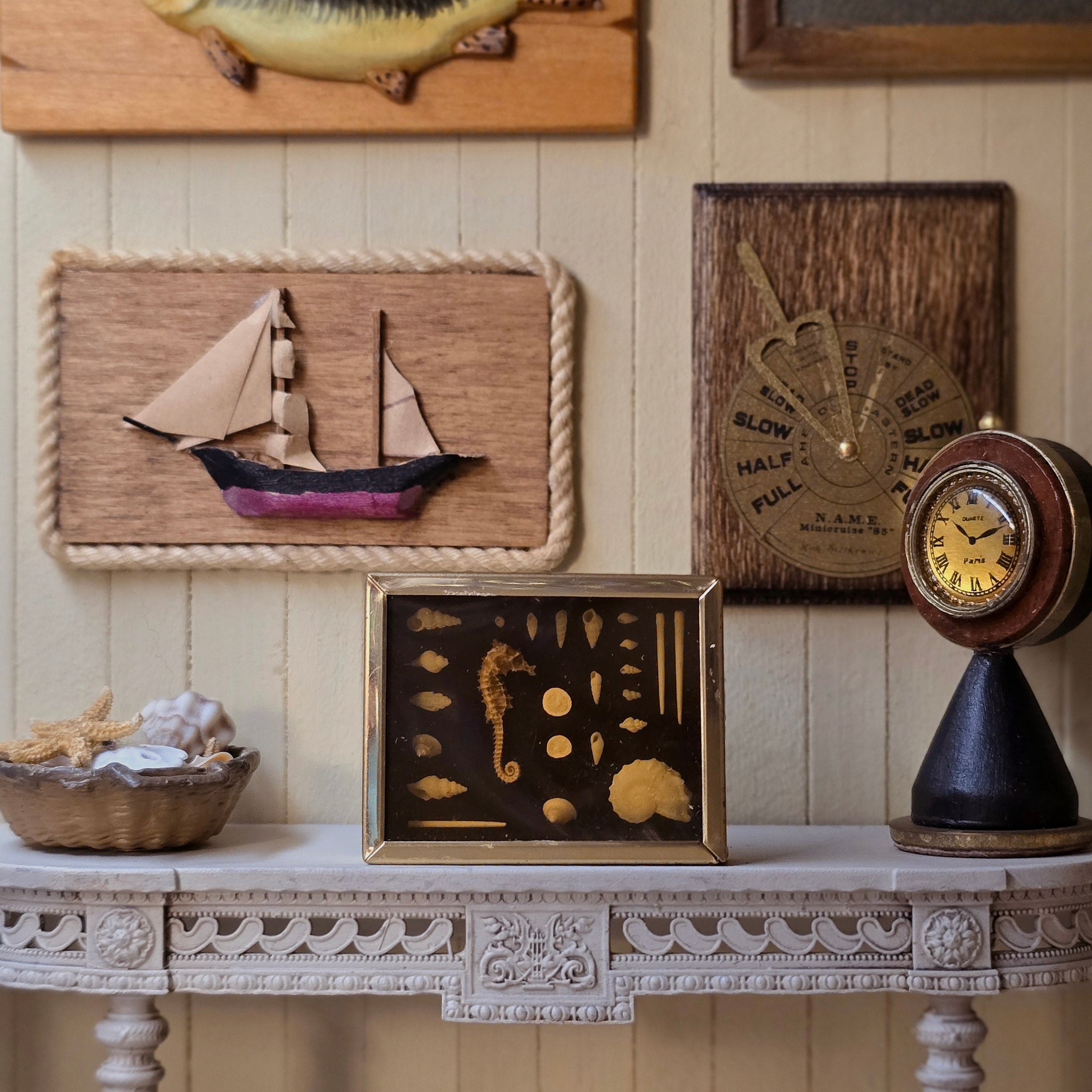 Miniature Mounted Micro Seashell Specimen Shadowbox #6
