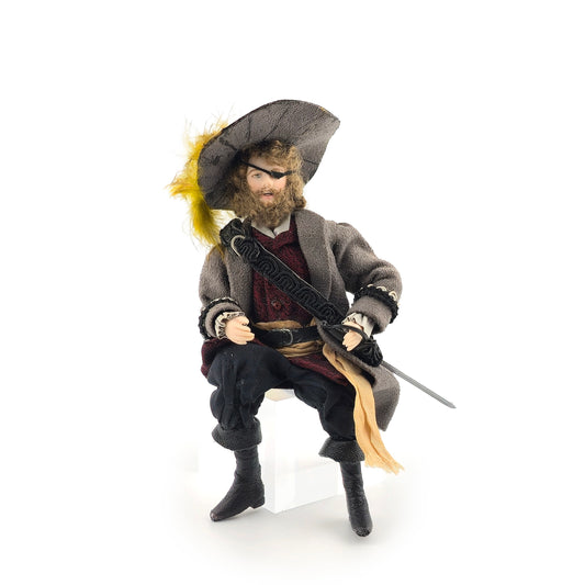 Handsome OOAK Swashbuckling Porcelain Pirate Gentleman Doll 1:12