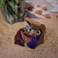 Load image into Gallery viewer, Dressed Miniature Pirate Treasure Chest Overflowing with Jewels & Bounty
