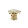 Load image into Gallery viewer, Vintage Fred Cobbs Nautical Ship Wheel Glass Coffee Table 2015
