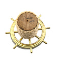 Load image into Gallery viewer, Vintage Fred Cobbs Nautical Ship Wheel Glass Coffee Table 2015
