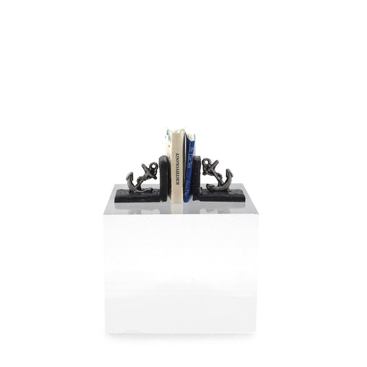 Miniature Readable Coastal Books & Pair of Anchor Bookends Set