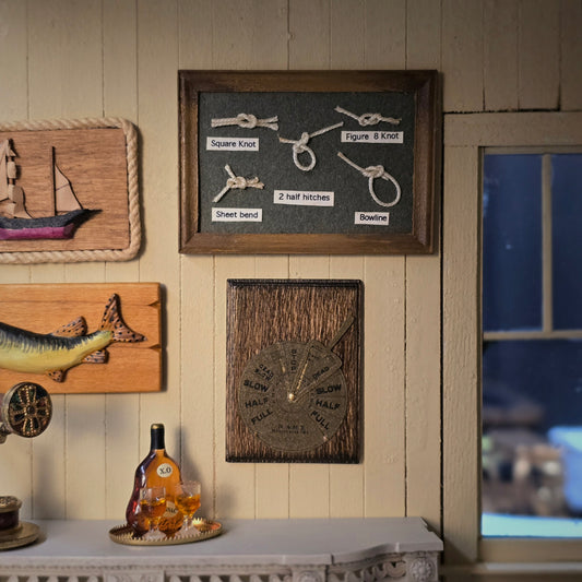 Signed Maritime Knot Display and Ship Engine Telegraph Wall Plaques