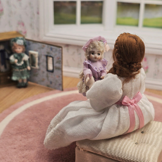 Vintage OOAK Artisan Companion Doll in Lavender Silk Dress & Beret