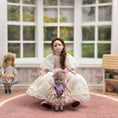 Load image into Gallery viewer, Vintage OOAK Artisan Companion Doll in Lavender Silk Dress & Beret

