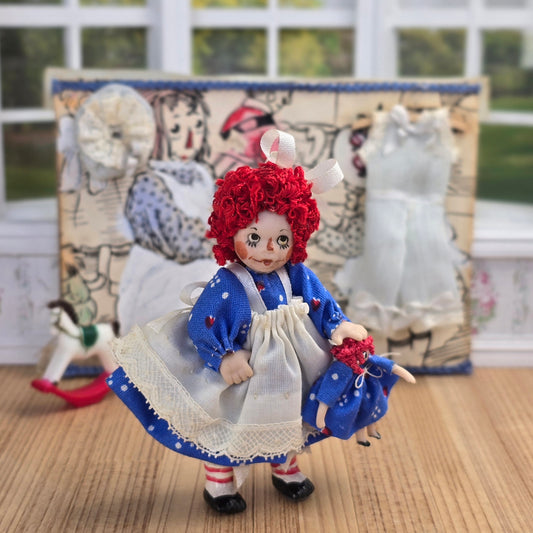 Tina Richardson Miniature Raggedy Ann Companion Doll & Presentation Set