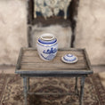 Load image into Gallery viewer, Terry Curran Porcelain Apothecary Jar “CONII FRUCTUS” England Cobalt & Gold
